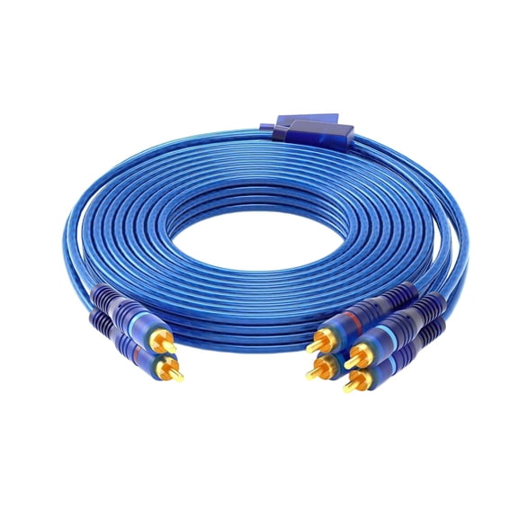 RCA Car Audio Y Splitter Cable 2 Male to 4 Male 2 Channel to 4 Channel RCA Interconnect Cord, OFC Full Shielded Twisted Pair Cable with Noise Reduction for Car Audio, Marine Audio, 5M