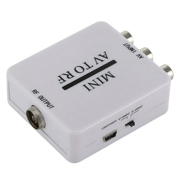 RCA/Composite A/V To RF/Coax/Coaxial Converter RF Modulator AV 2 COAX Adapter WA 50pcs