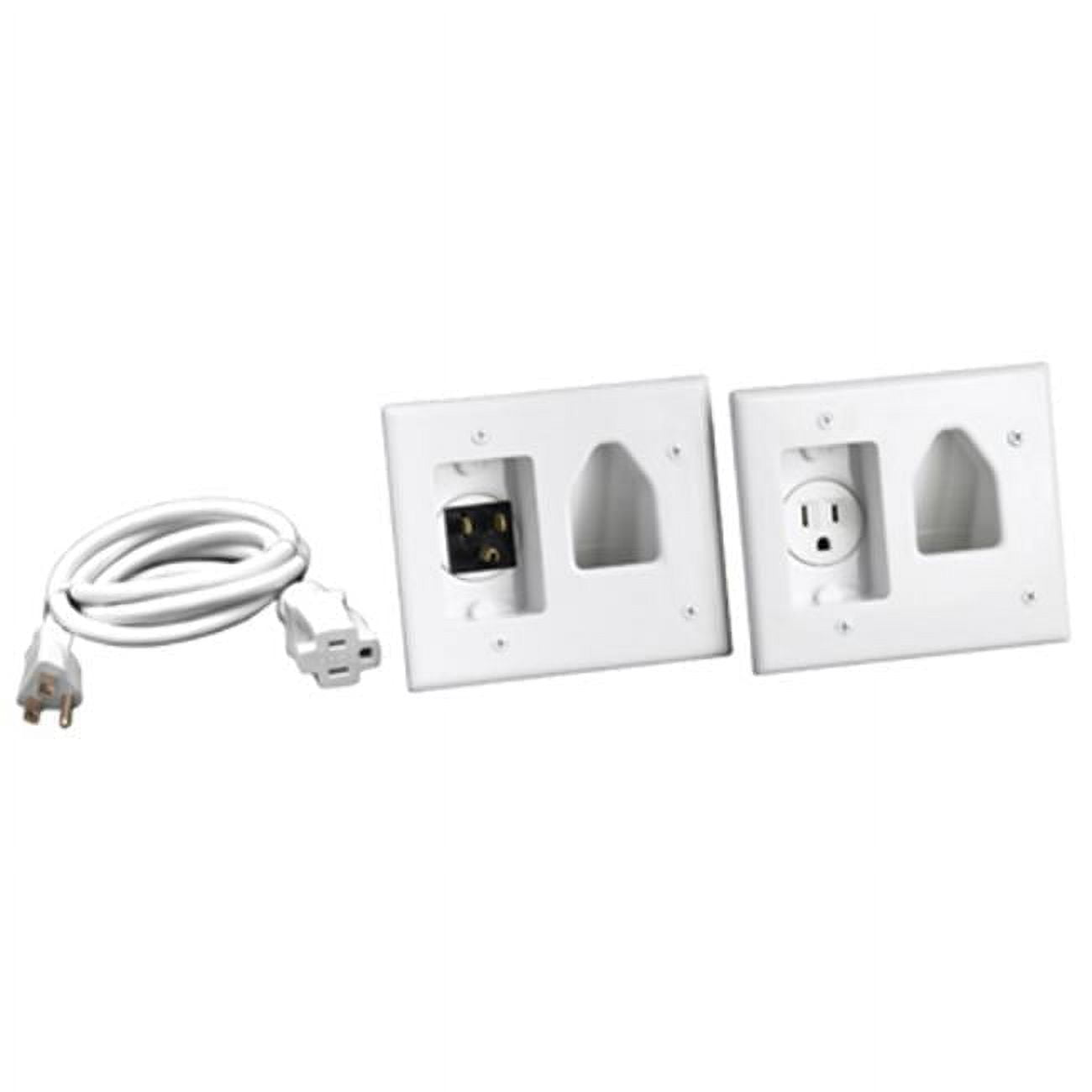 White In-Wall Power Install and Cord Management Kit