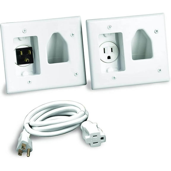 RCA DH150F RCA In-Wall Power Install and Cord Management Kit for Wall Mounted Flat Panel TVs, White