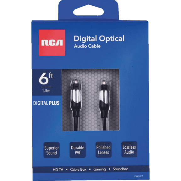 RCA Digital Plus Audio Optical Cable - Single Pack  Indoor & Outdoor Use, NEC-Compliant