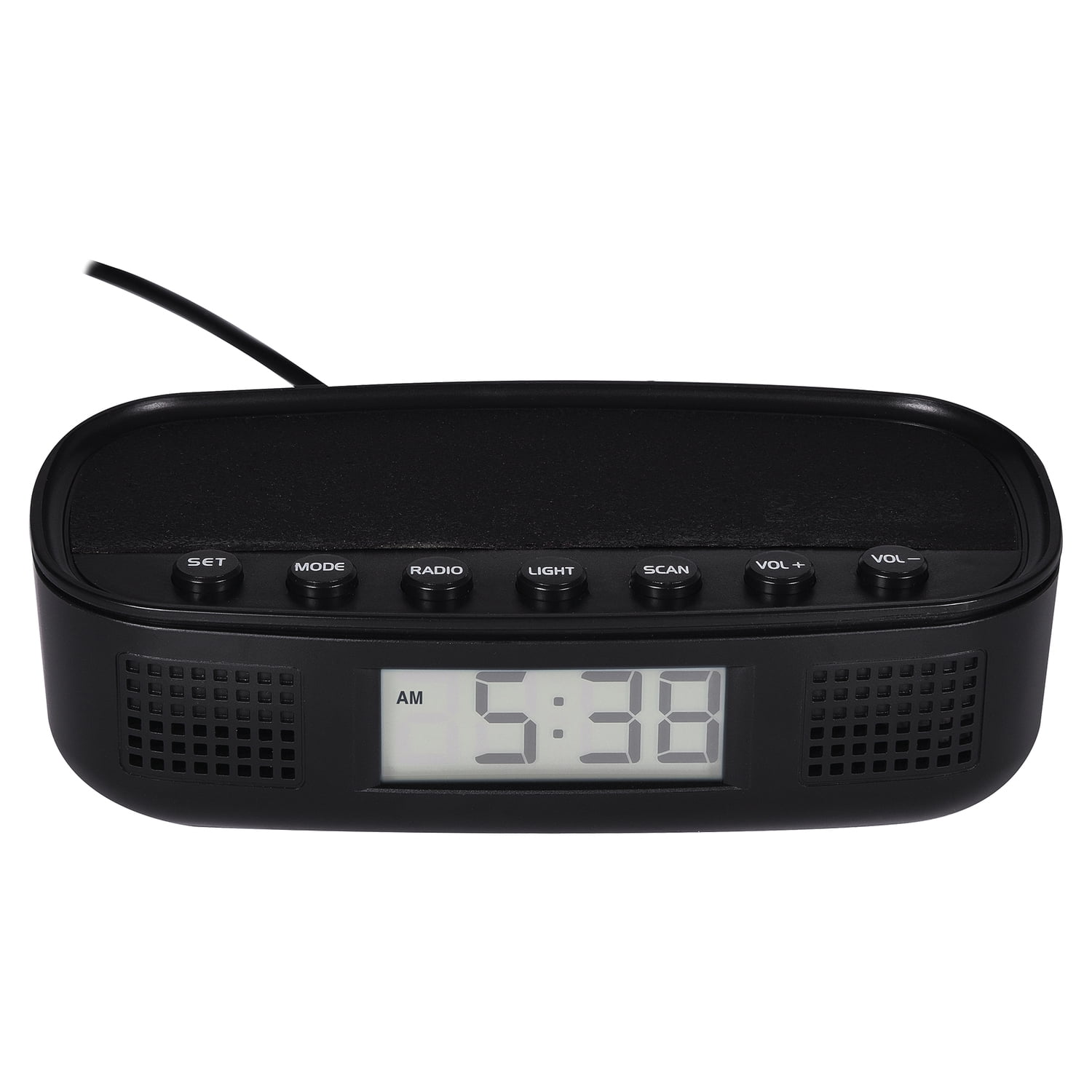 RCA Digital Radio Alarm Clock with Soothing Sounds, Brightness Control, USB Charging Port, and Battery Backup, RCS27