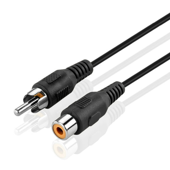 RCA Extension Cable (6 Feet 1RCA Male to 1 RCA Female) shielded Single Composite Adapter Cord Male to Female Plug Mono, Audio Video Cable, Digital & Analogue