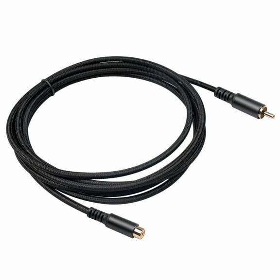 RCA Extension Cable for Subwoofer/Audio, RCA Male to Female Audio Cable with Gold Plated Connectors for Analog System