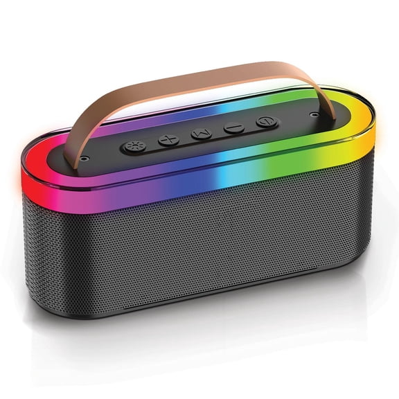 RCA FLEX-20 Portable Bluetooth Speaker with RGB Lights & TWS Stereo Pairing, Beige