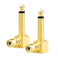 thumbnail image 1 of RCA Female Jack to 1/4" Mono Male Plug Right Angle Gold Audio Adapter Set of 5, 1 of 7