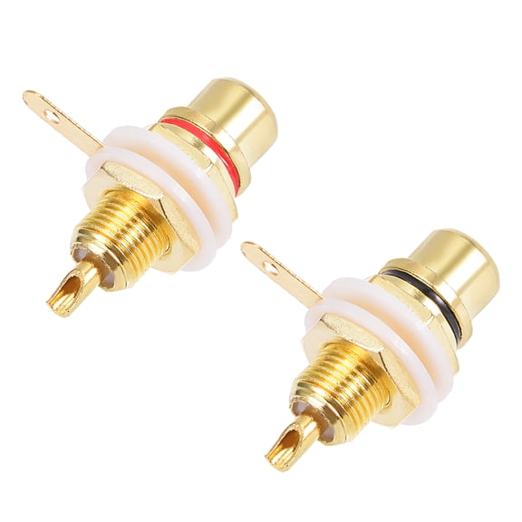 RCA Female Socket Gold Plated Audio Video Connectors Adapter Soldering 2pcs