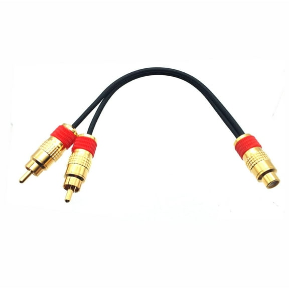 RCA Female to Dual RCA Male Y Cable with Metal Ends