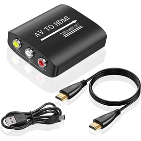 RCA to HD Converter,AV Composite Video to Digital Video 1080p/720p Adapter,Plug & Play, No Driver Needed,Supports PAL/NTSC/SECAM,HD Video Output for TV,CVBS,DVD,VCR(USB & HD Cables Included)