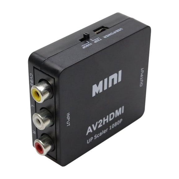 RCA to HDMI,AV to HDMI Converter, 1080P Mini RCA Composite CVBS Video Audio Converter Adapter Supporting PAL/NTSC for TV/PC/ PS3/ STB/Xbox/VHS/VCR/Blue-Ray DVD Players