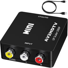 RCA to HDTV, AV to HDTV Converter, 1080P Mini RCA Composite CVBS Video Audio Converter Adapter Support PAL/NTSC for PS2, PS3, N64, Wii, STB, Xbox, VHS, VCR, Camera, DVD, ect.