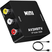 RCA to HDTV Adapter,AV Hd Video Audio Converter, 1080P Mini RCA Composite CVBS Supporting PAL,NTSC for TV,PC,PS3,STB,Xbox VHS,VCR/Blue-Ray DVD Players with USB Power Cable