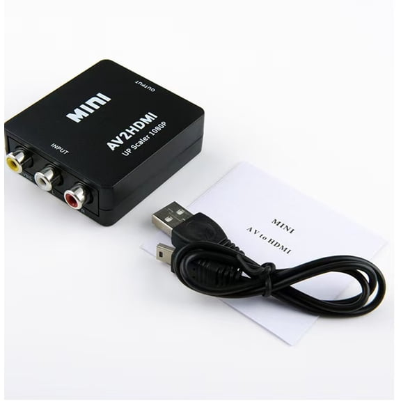 RCA to HDMI Converter,1080P RCA Composite CVBS AV to HDMI Video Audio Converter Adapter Compatible with N64 Wii PS2,Support PAL/NTSC with USB Power Cable by Aousthop