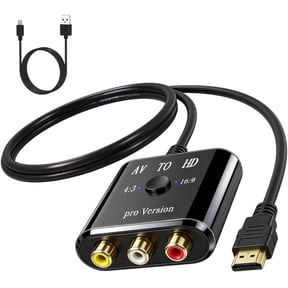 KSRplayer RCA/AV to HDMI Analog to Digital Converter with Accessories Included