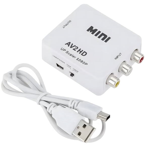 RCA to HDTV Converter,1080P AV Hd audio and video adapter, Mini RCA Composite CVBS, Supporting PAL,NTSC for TV,PC,PS3,PS4,Laptop,STB,Xbox VHS,VCR,Blue-Ray DVD Players