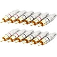 thumbnail image 1 of RCA Male Plug Adapter, Audio Phono Gold Plated Solder Connector,Hi End - 12-Pack,Silver, 1 of 7