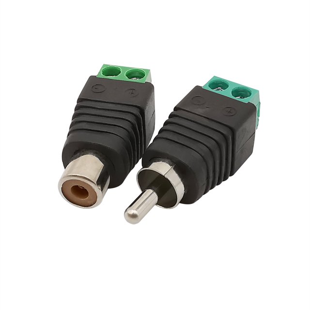 RCA Male Plug & RCA Female Jack Terminal Block Adapter RCA AV Terminal
