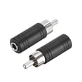thumbnail image 1 of RCA Male to 0.14'' Female Connector Stereo Audio Video Adapter Converter Black 2Pcs, 1 of 3