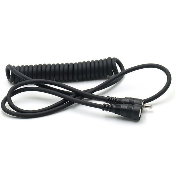 RCA Male to Female Coiled Spring Audio Cable Black