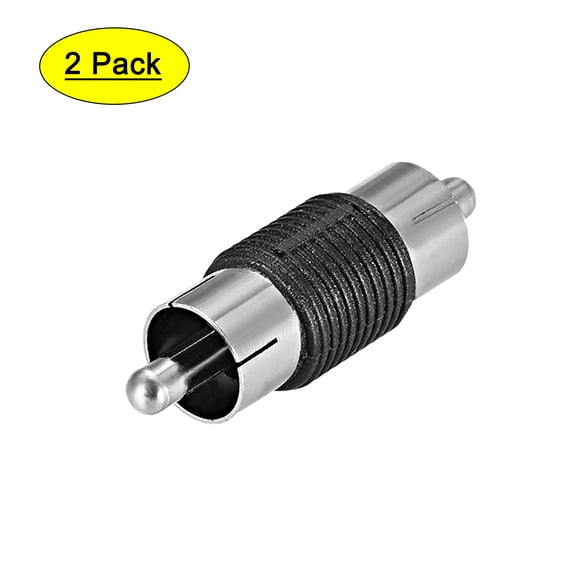 RCA Male to Male Connector Adapter Coupler for Stereo Audio Video Cable Convert 2Pcs