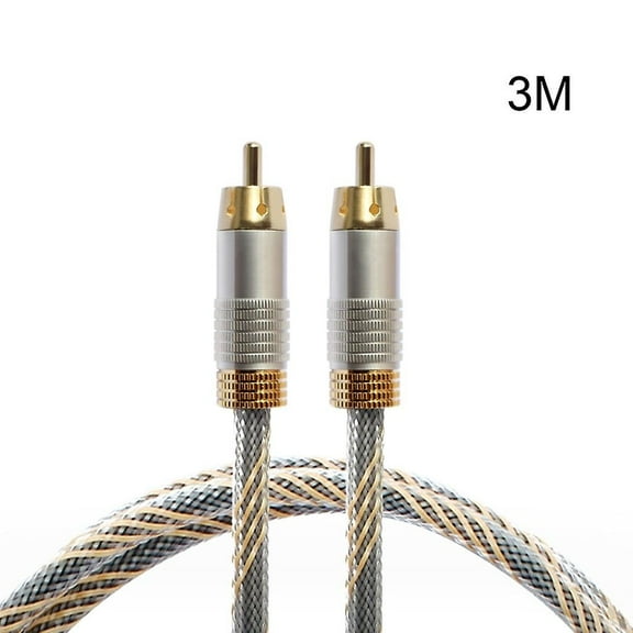 RCA Male to RCA Male Subwoofer Cable Gold-Plated RCA Video Cable for Subwoofer