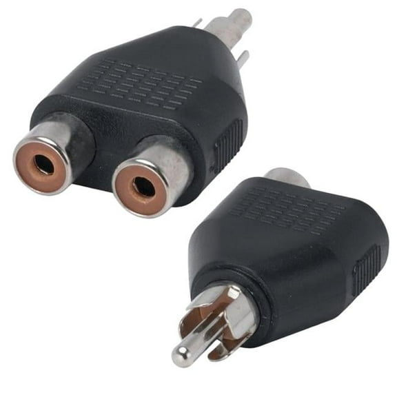 RCA Mono Male to 2 RCA Mono Female Splitter Adapter - Pack of 2