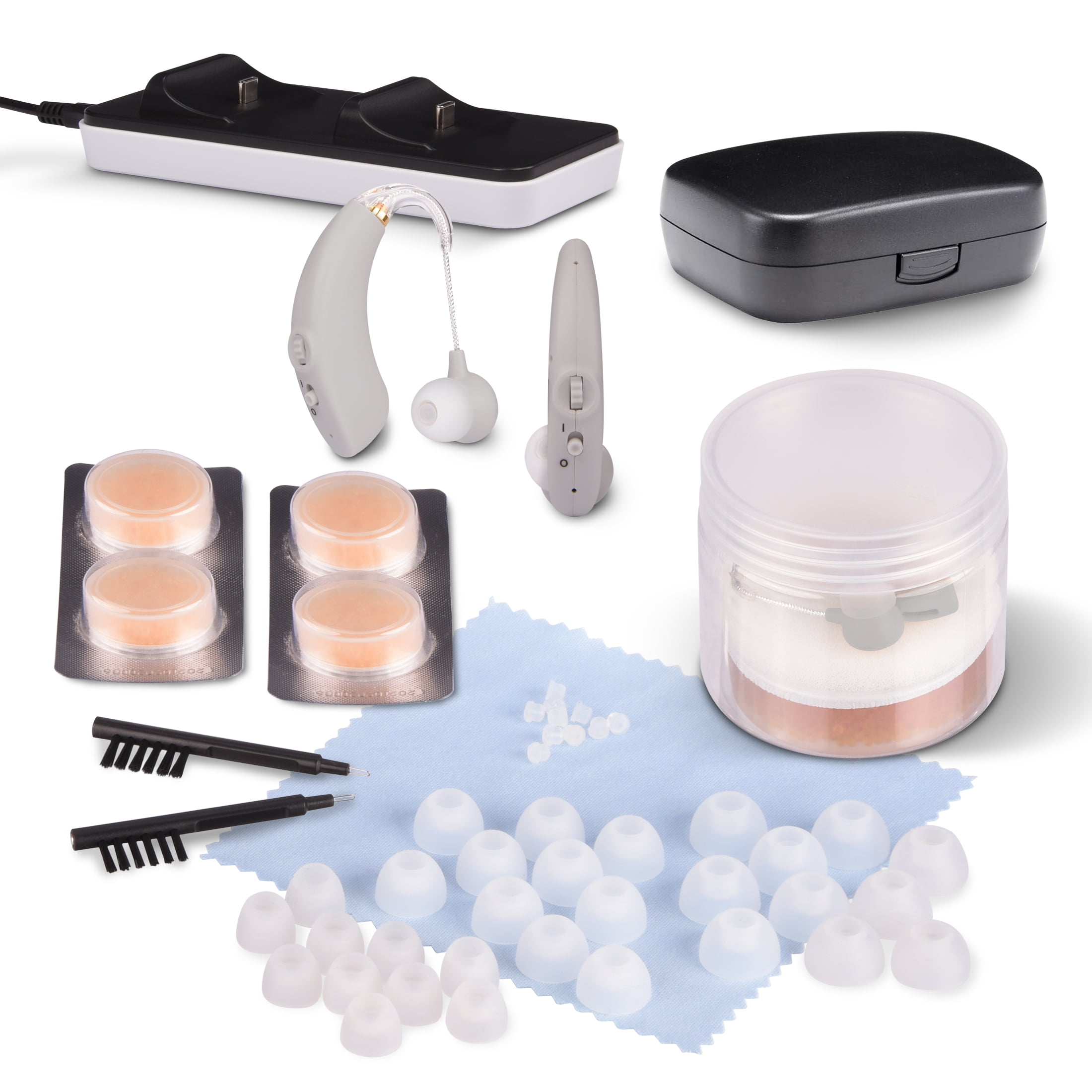 RCA OTC BehindtheEar Hearing Aids Value Bundle, Gray