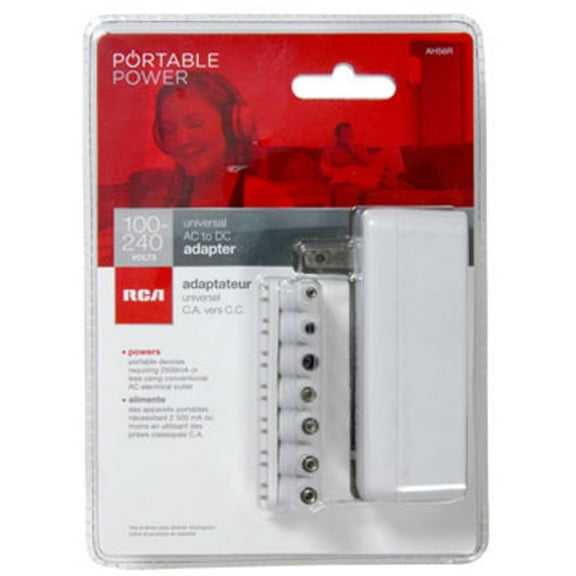 RCA PAD5200WZ Universal AC to DC Power Adapter, White, Each
