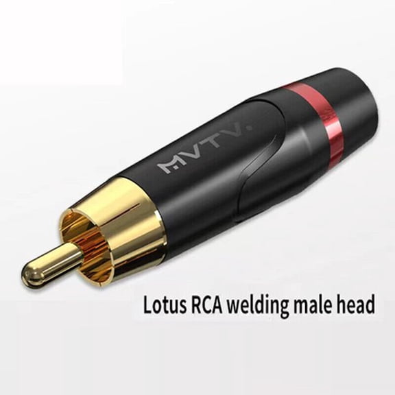RCA Plug Male Connector Gold Plated Soldering Speaker Cable Wire Connector