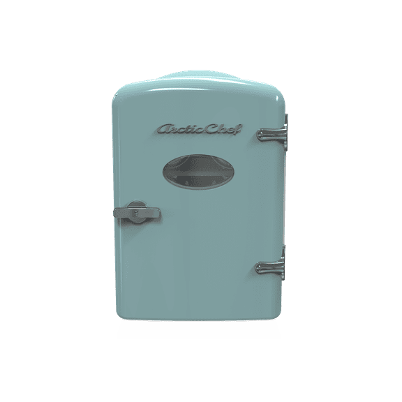 Arctic Chef Portable Mini Retro 6 Can Beverage Refrigerator, Blue