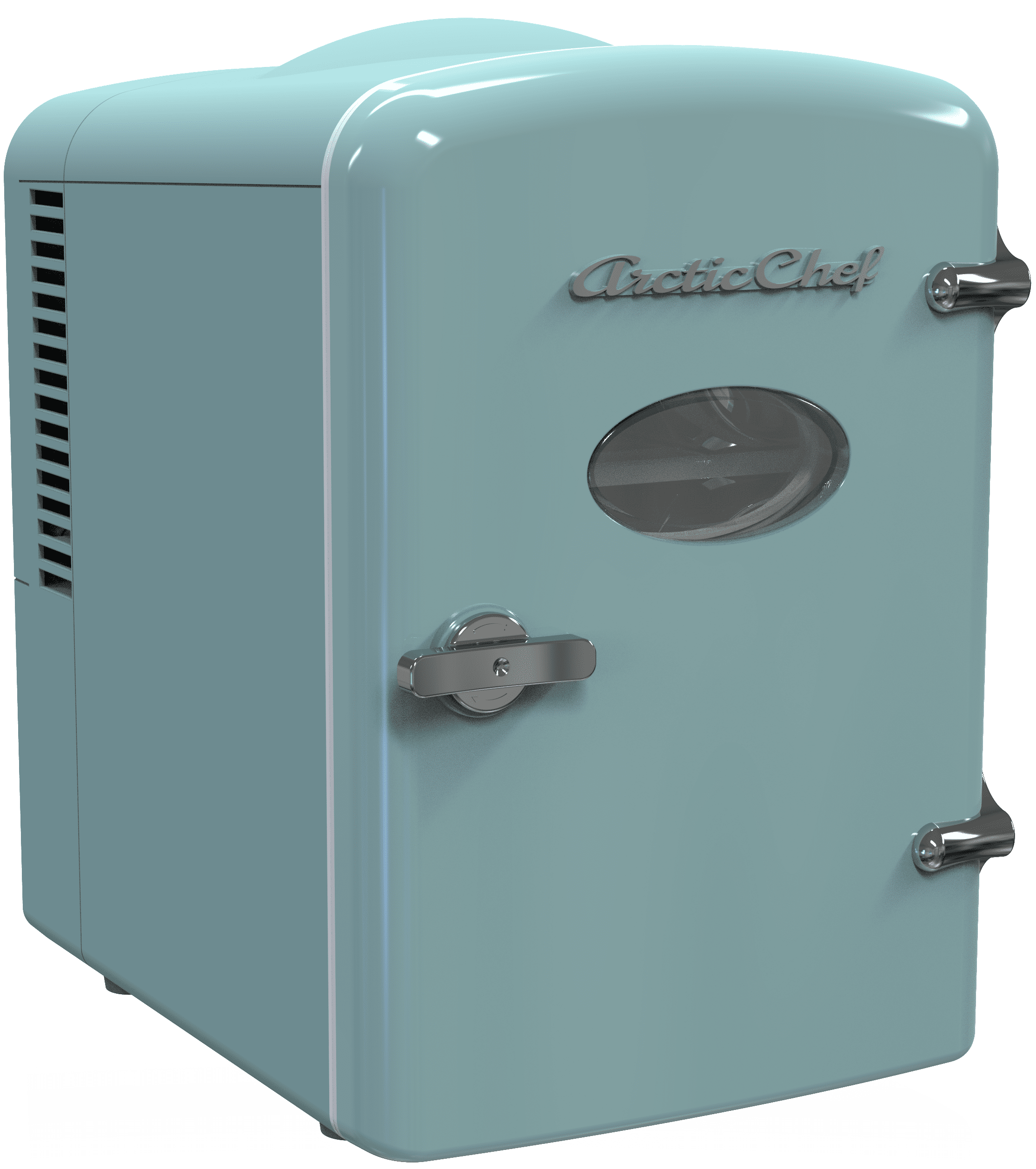 Arctic Chef Portable Mini Retro 6 Can Beverage Refrigerator, Blue