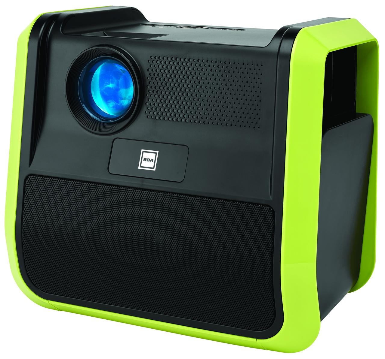 RCA Portable Projector Entertainment System - Outdoor, Built-In Handles And  Speaker , RPJ060, Neon 