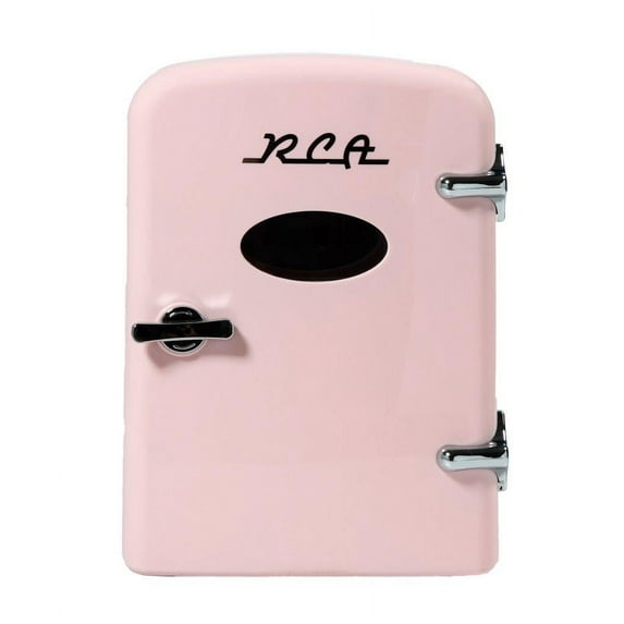 RCA Portable Retro 6-can Mini Fridge RMIS129, Pink