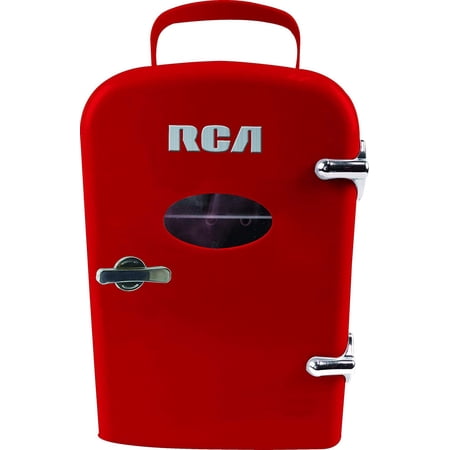 RCA Portable Retro 6-can Mini Fridge RMIS129 in Red