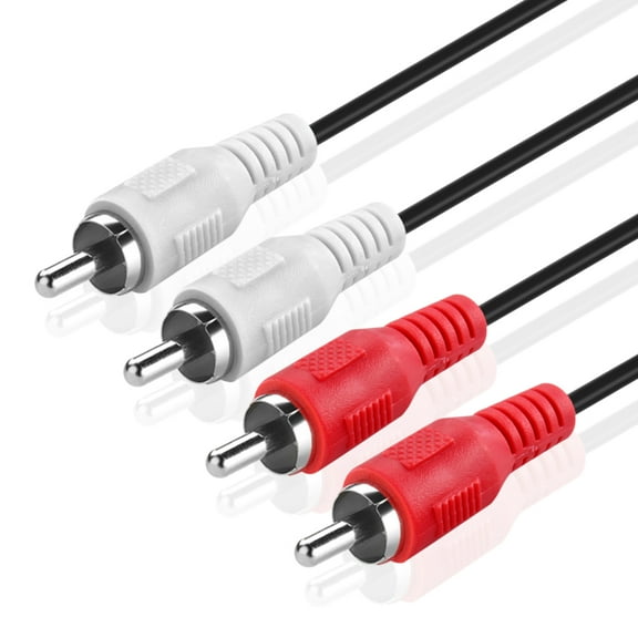 RCA to RCA Audio Cable (25 FT) - 2 RCA Male to Male Red and White Audio Cable - RCA Cables Car Audio Connector Plug Jack Wire Cord for Home Theater, HDTV, Amplifiers, Hi-Fi Systems, Speakers