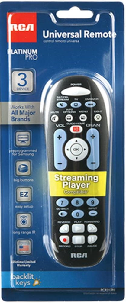 RCA RCR313BE Three-Device Universal Remote Control, Black ...