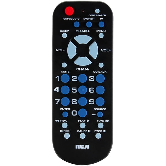 RCA 3-Device Universal Black Remote Control RCR503BE