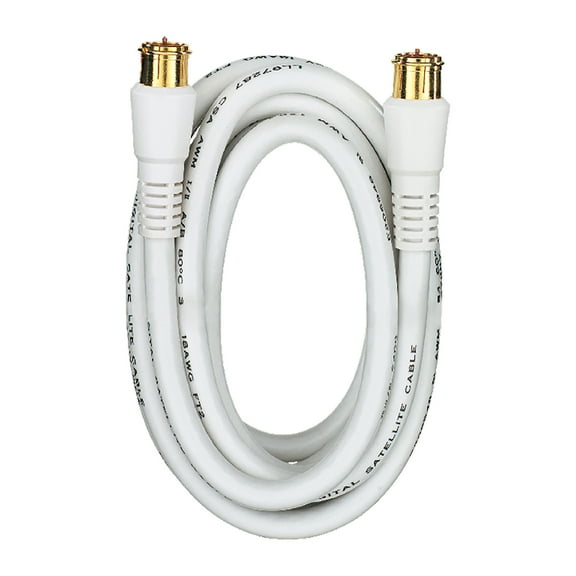 RCA RG6 Coaxial Cable with F-Connectors (6 Ft.; White), VH606WHRV1