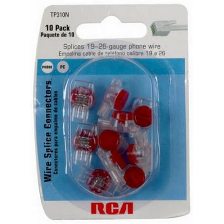 RCA Red Wire Splice Connector Phone Cord Coupler (10-Pack) TP310R