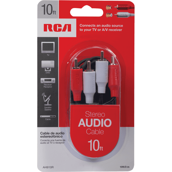 RCA Stereo Audio Cable - Pack of 2 Indoor & Outdoor Use, NEC-Compliant
