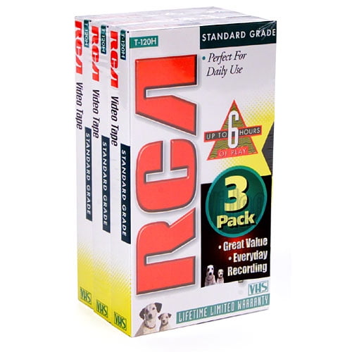 RCA T-120 VHS Videotapes, 3-Pack