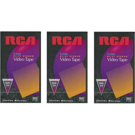 RCA T-120 VHS Videotapes, 3-Pack