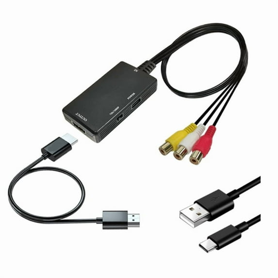 RCA To HDMI Converter Adapter For HDTV Monitor Projector With 720P/1080P Output Supports PAL NTSC SECAM PS2 Xbox DVD Players