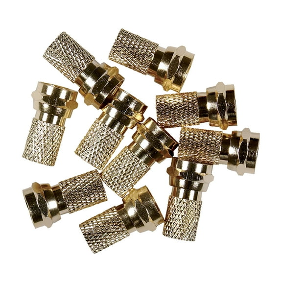 RCA VH5910R Gold-Plated RG Twist-on F-Connectors, 10 Count, VH5910R