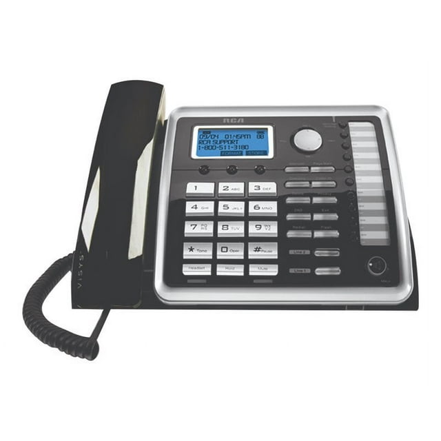 RCA ViSYS 25216 - Cordless phone with caller ID/call waiting - DECT 6.0 - 2-line operation - black, silver