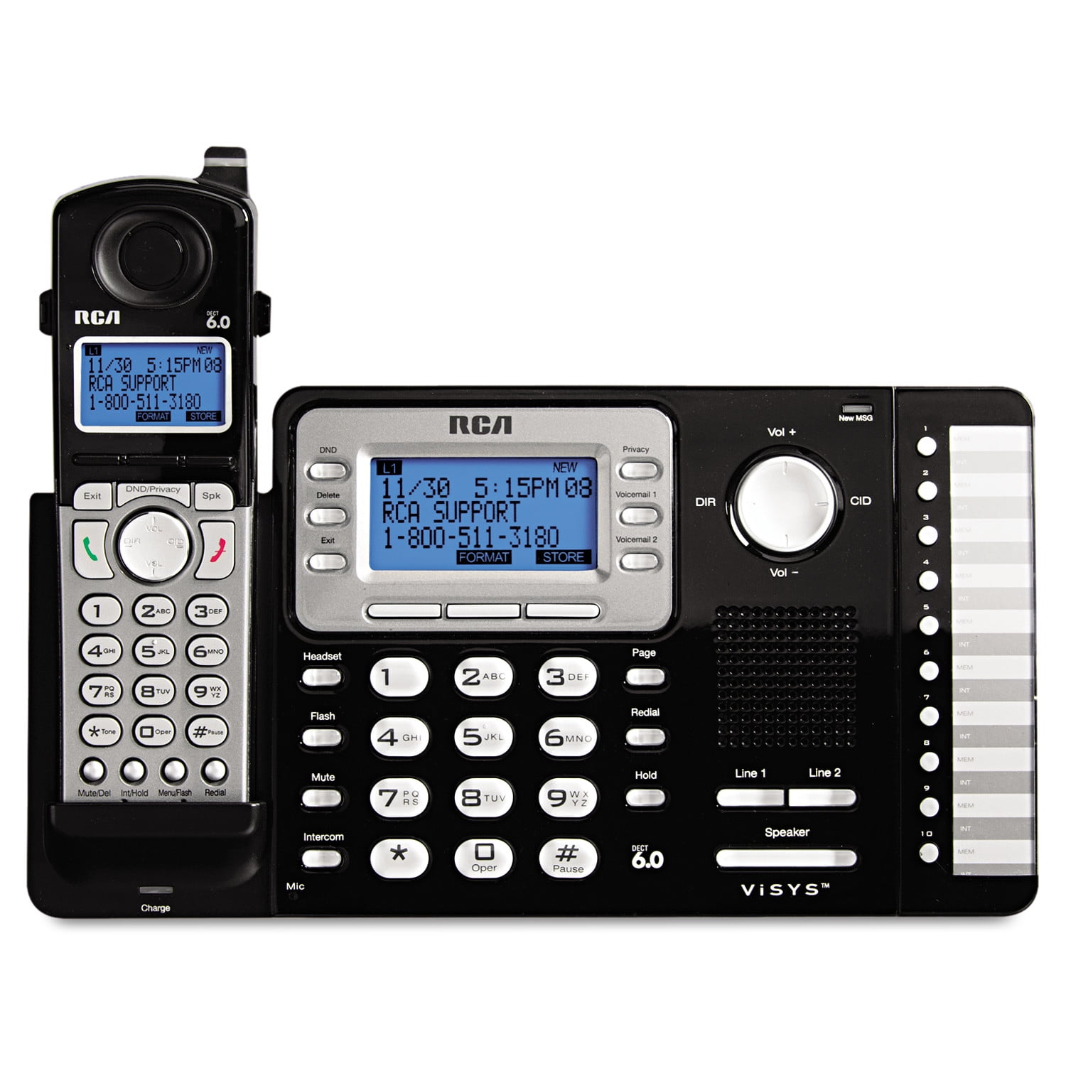 RCA ViSYS Cordless Expandable Phone System 2 Lines 1 Handset