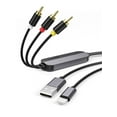 RCA Video Cable for Lightning, AV Converter Cable for iPhone Best Used for Car Screens with 3RCA