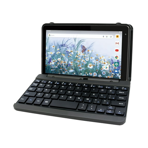 RCA Voyager Pro+ 7" Touchscreen Android 10 Go Tablet with Keyboard Case, 2GB RAM 16GB Storage, Front-Facing Camera, Charcoal