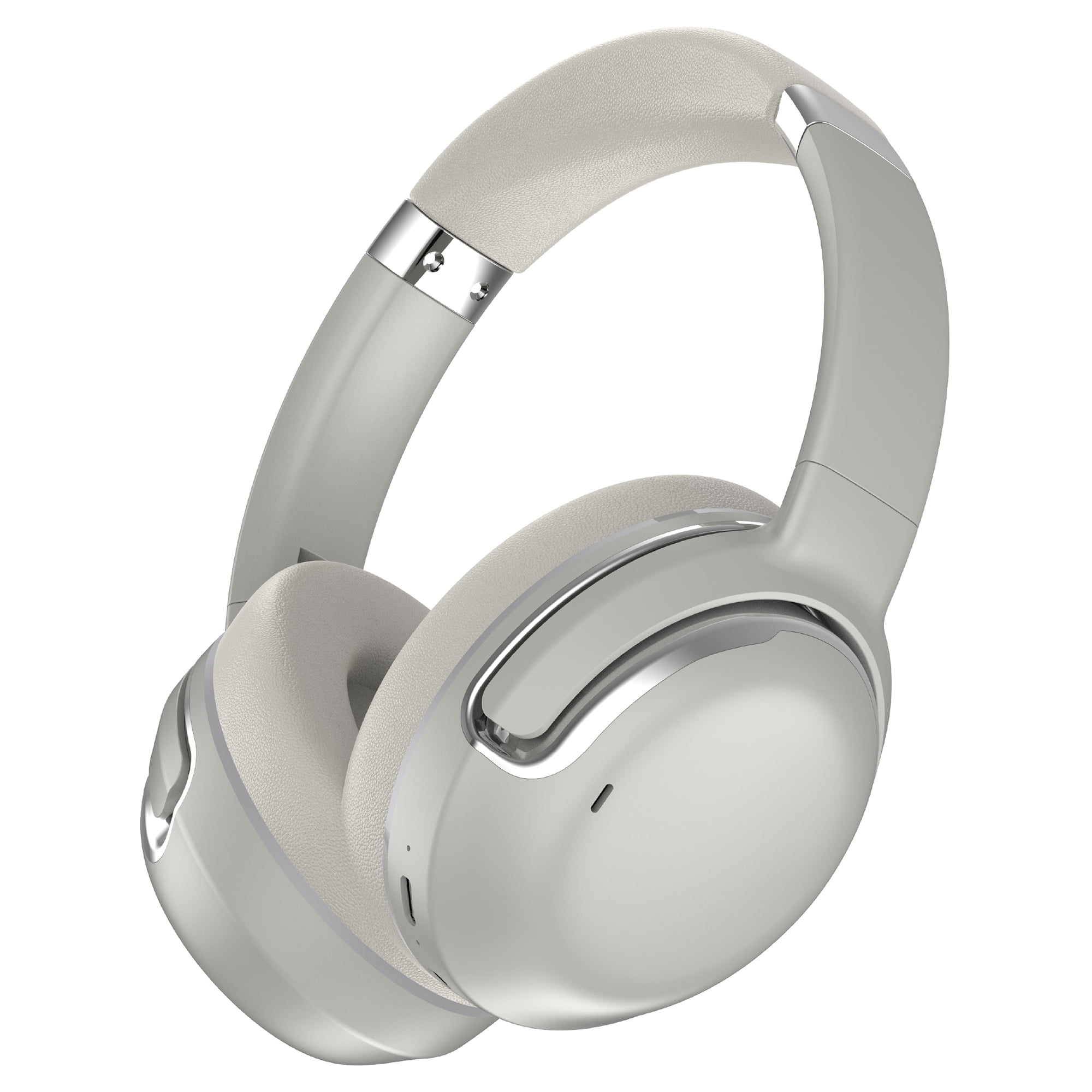RCA WAVE-76 Audixa Bluetooth Flat-Folding On-Ear Headphones with Mics, ANC, On-Ear Controls, 3D Earpads, up to 12 Hours Play Time , Silver