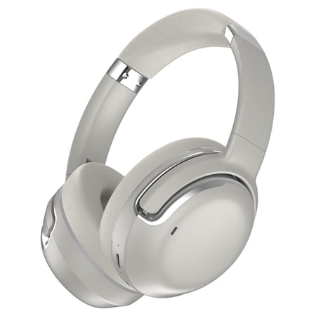 RCA WAVE-76 Audixa Bluetooth Flat-Folding On-Ear Headphones with Mics, ANC, On-Ear Controls, 3D Earpads, up to 12 Hours Play Time , Silver